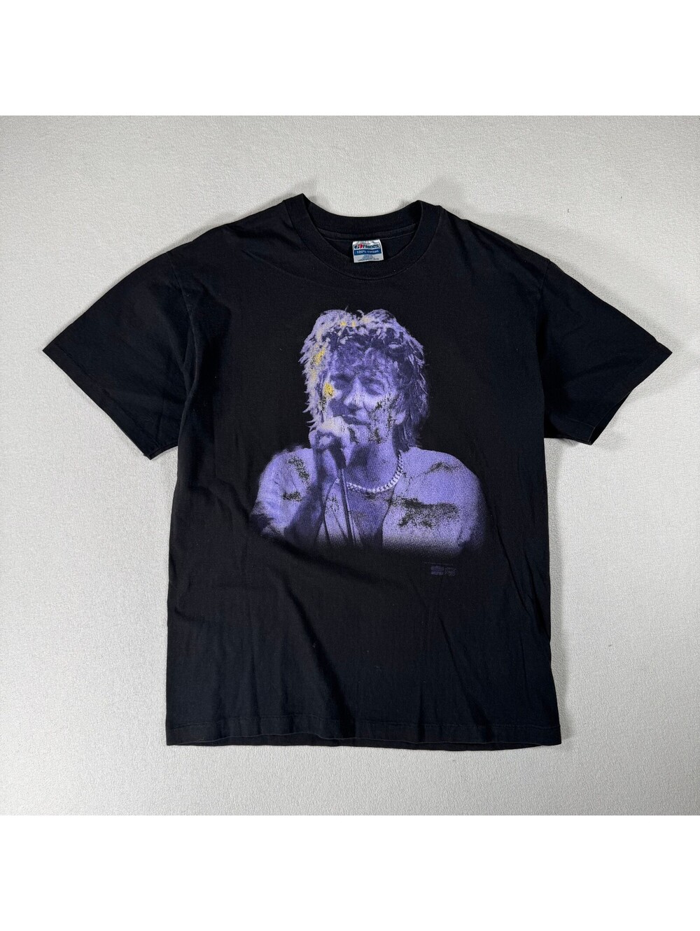 Vintage Rod Stewart MTV Unplugged Graphic T-Shirt Large Black Cotton
